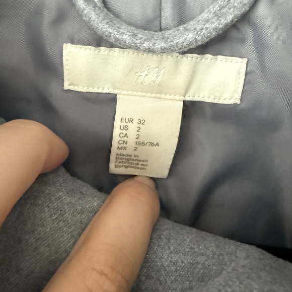 Grey Double Breasted Pea Coat - Picture 4 of 13